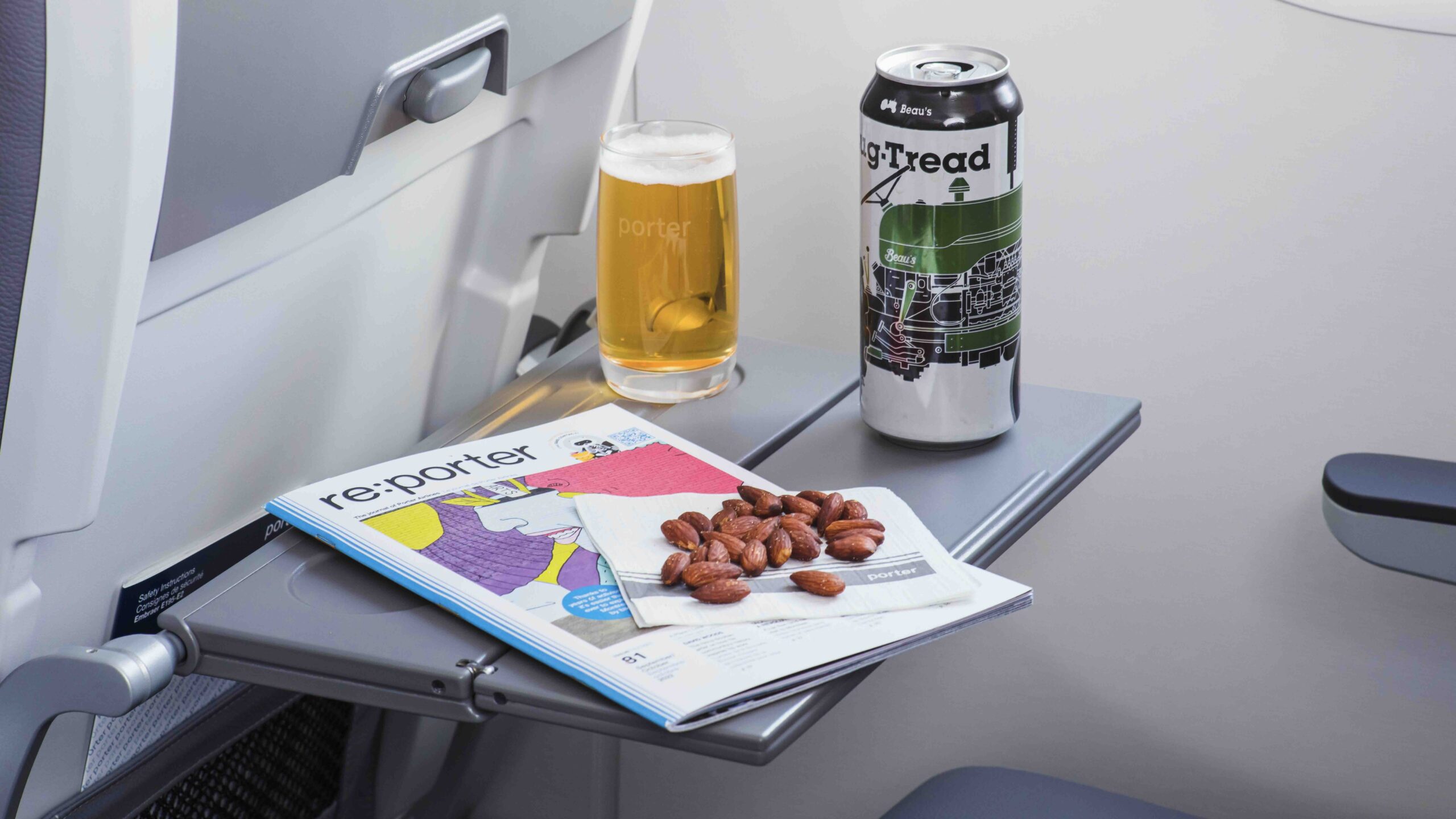 Onboard treats and beer in real glass_3